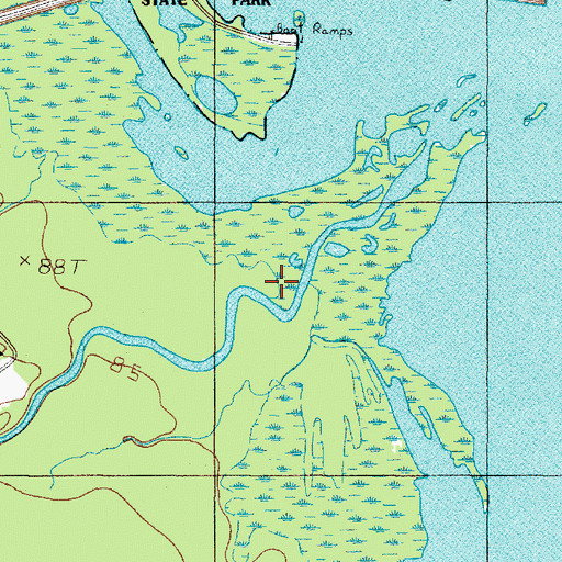 Topographic Map of Rush Creek, TX