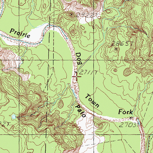 Topographic Map of Rush Creek, TX
