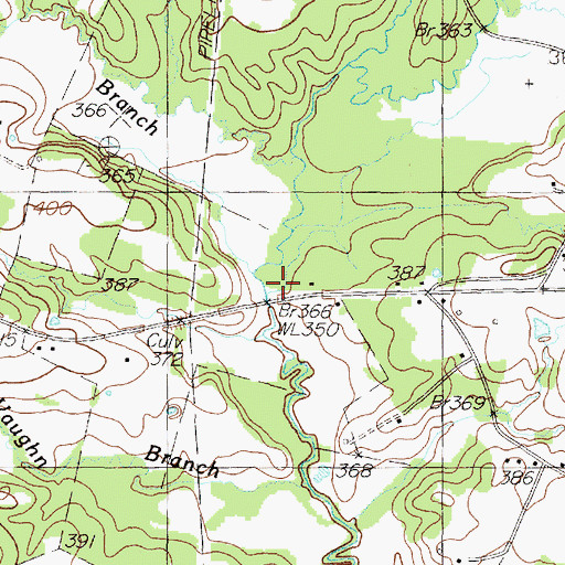 Topographic Map of Russell Branch, TX