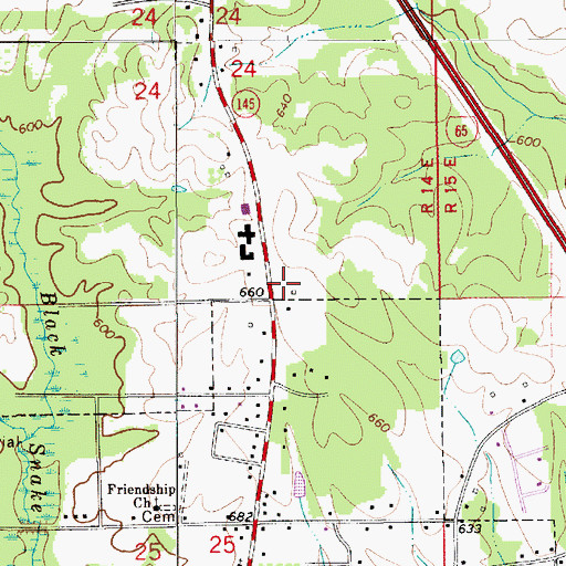 Topographic Map of Mount Pisgah Church (historical), AL