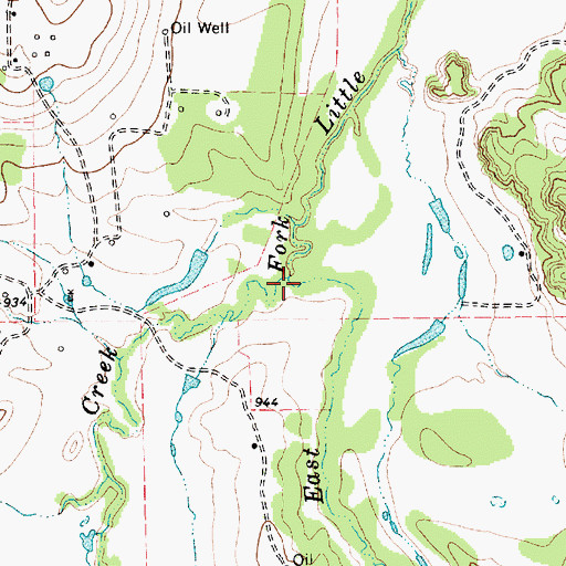 Topographic Map of Russell Creek, TX