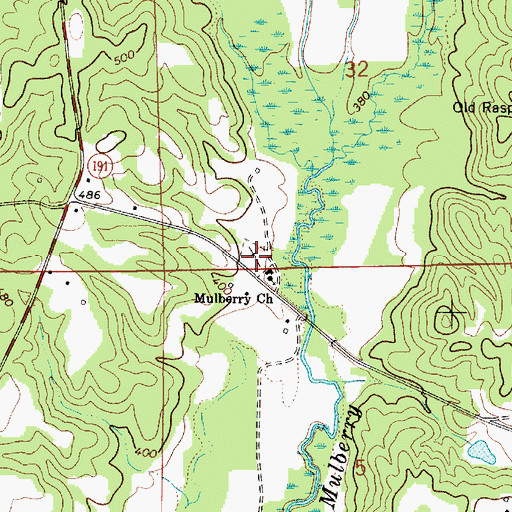 Topographic Map of Mulberry Cemetery, AL
