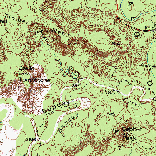 Topographic Map of Rustlers Draw, TX