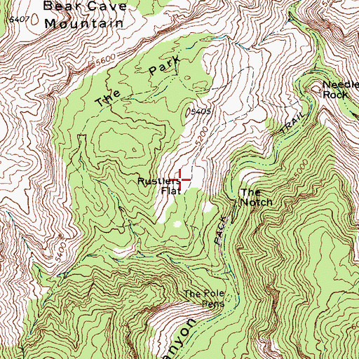 Topographic Map of Rustlers Flat, TX