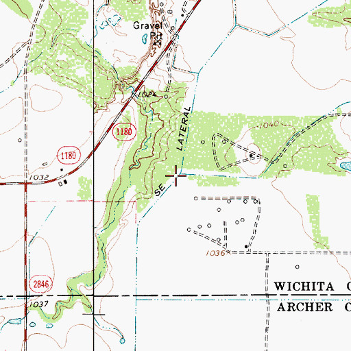 Topographic Map of SE Lateral, TX