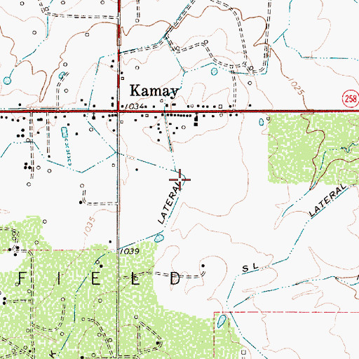 Topographic Map of SK Lateral, TX
