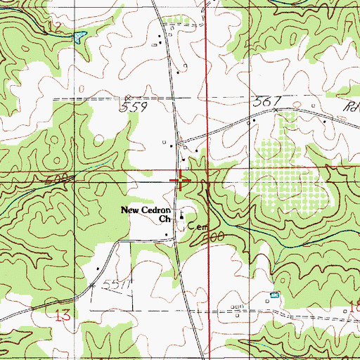 Topographic Map of Old Cedron Church (historical), AL