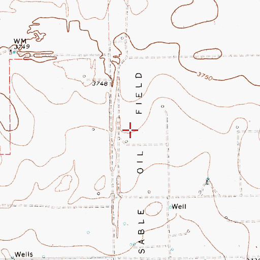 Topographic Map of Sable Oil Field, TX