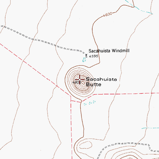 Topographic Map of Sacahuista Butte, TX