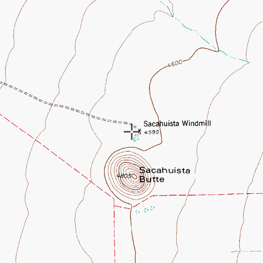 Topographic Map of Sacahuista Windmill, TX