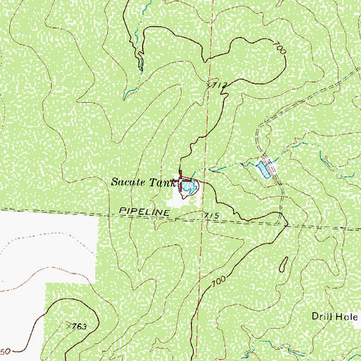 Topographic Map of Sacate Tank, TX