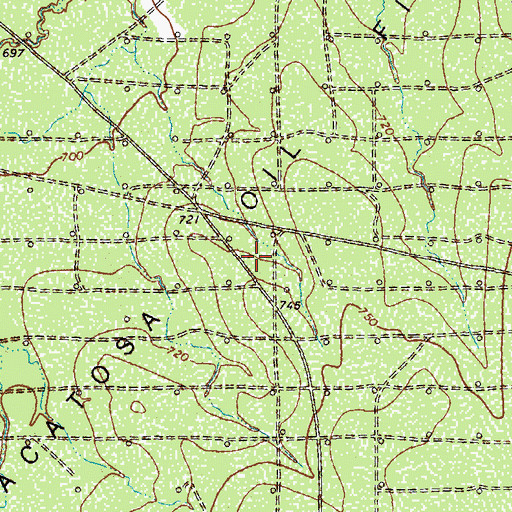 Topographic Map of Sacatosa Oil Field, TX