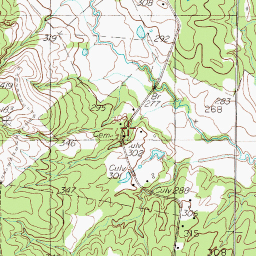 Topographic Map of Sacred Heart Church, TX