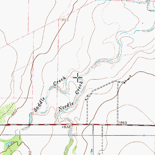 Topographic Map of Saddle Creek, TX