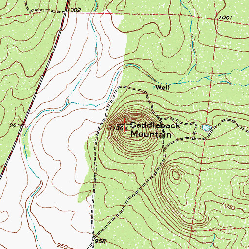 Topographic Map of Saddleback Mountain, TX