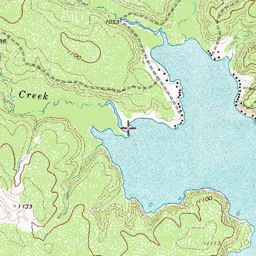 Topographic Map of Sadler Creek, TX