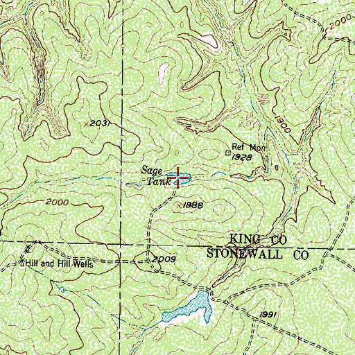 Topographic Map of Sage Tank, TX