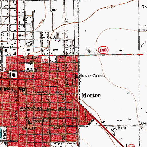 Topographic Map of Saint Ann Church, TX