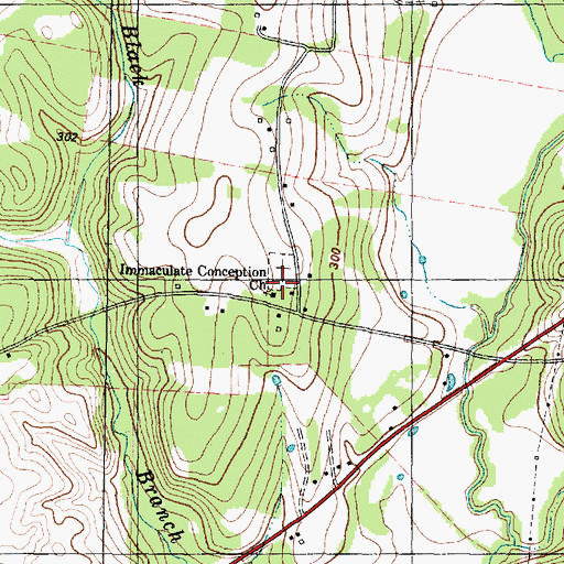 Topographic Map of Saint Anne Church, TX