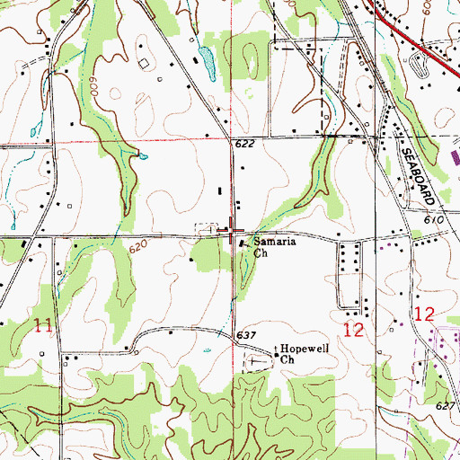 Topographic Map of Samaria, AL