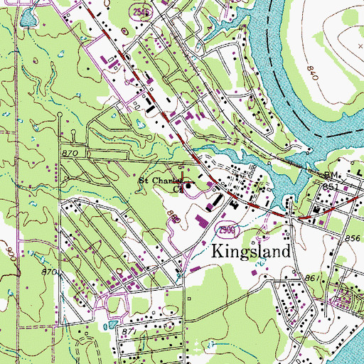 Topographic Map of Saint Charles Catholic Church, TX