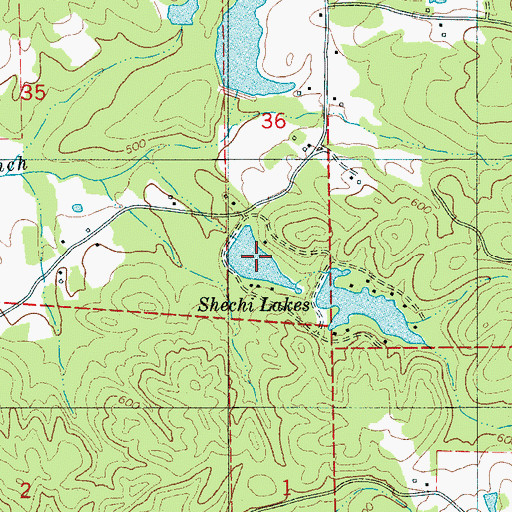 Topographic Map of Shechi Lakes, AL