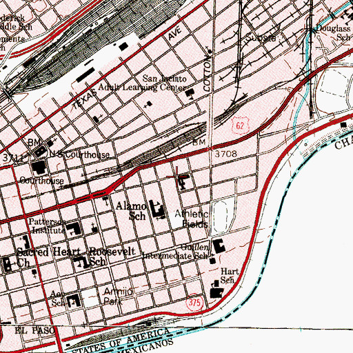 Topographic Map of Saint Ignatius School, TX