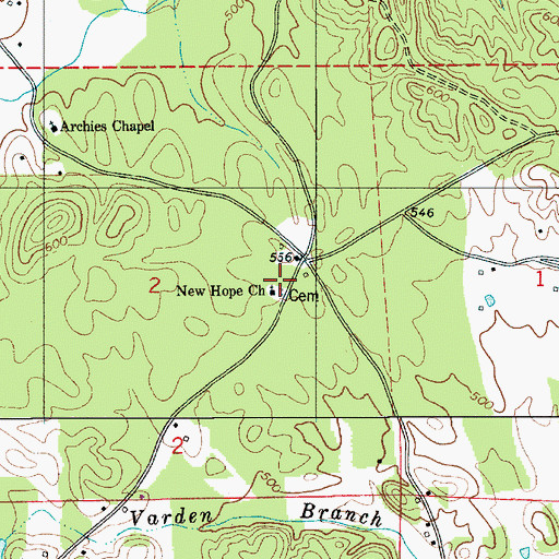 Topographic Map of Smiths School (historical), AL