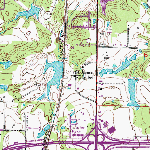 Topographic Map of Saint James Day School, TX
