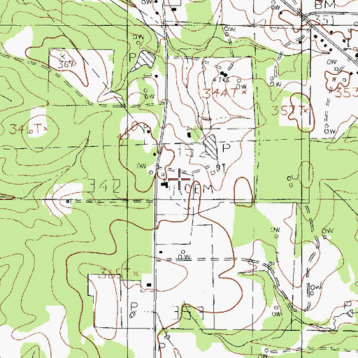Topographic Map of Saint John Church, TX