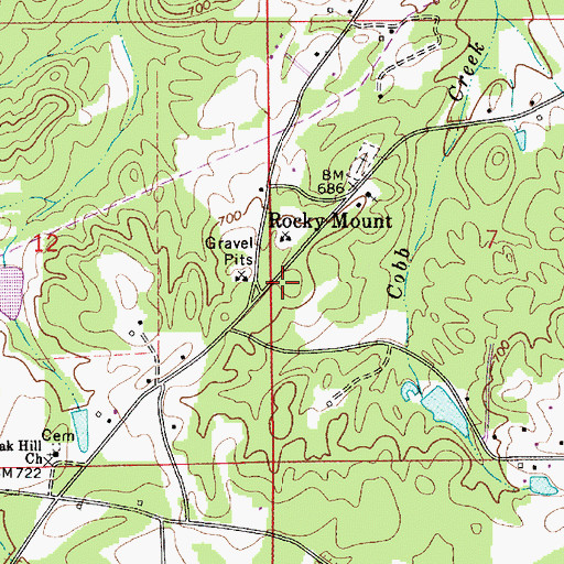 Topographic Map of Tongue Church (historical), AL