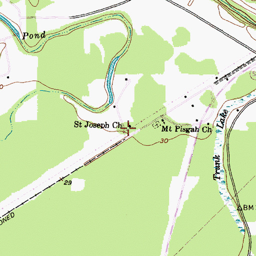 Topographic Map of Saint Joseph Church, TX