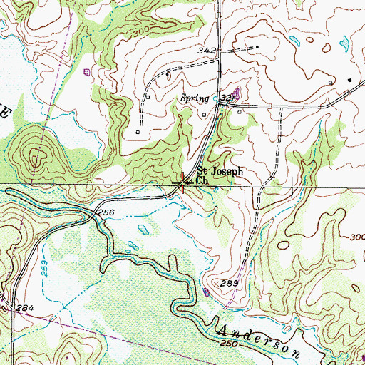 Topographic Map of Saint Joseph Church, TX