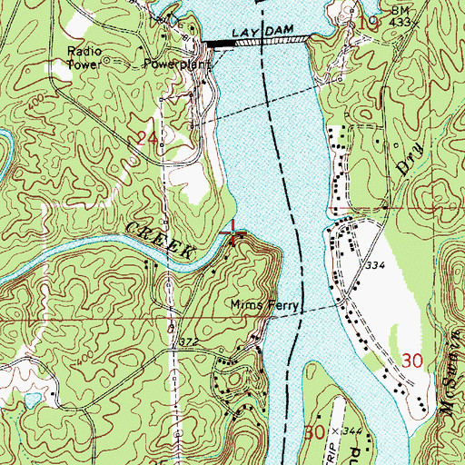 Topographic Map of Sears Camp, AL