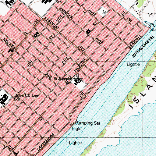 Topographic Map of Saint Josephs School, TX