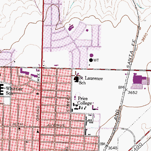 Topographic Map of Saint Laurence School, TX