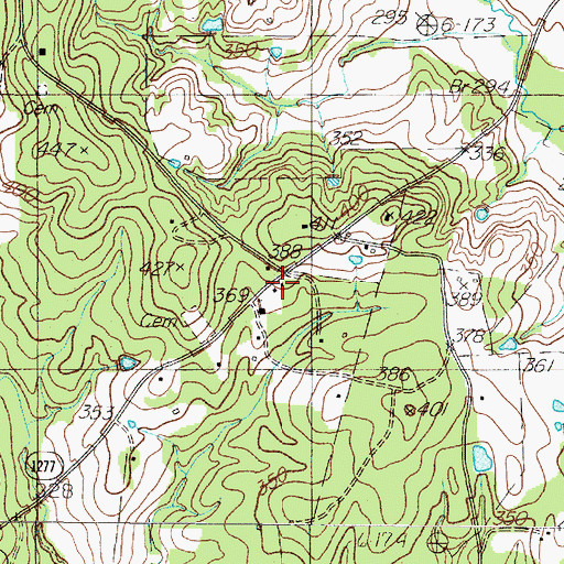 Topographic Map of Saint Luke Church, TX