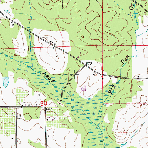 Topographic Map of Unity Church, AL