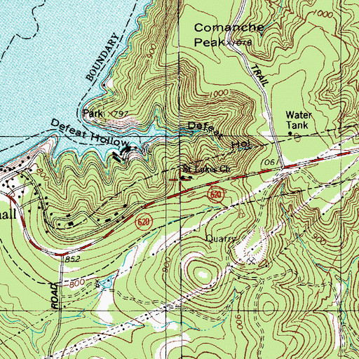 Topographic Map of Saint Lukes Church, TX