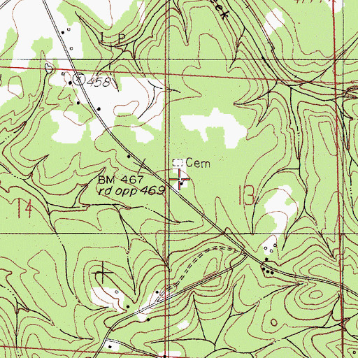 Topographic Map of University Highway Church, AL