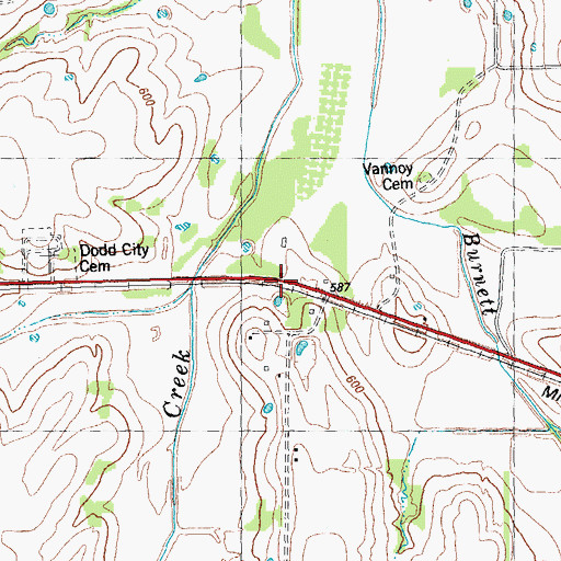 Topographic Map of Saint Mark Church, TX