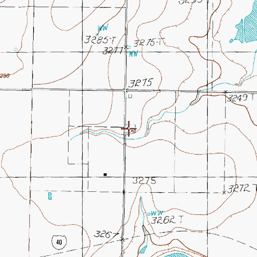 Topographic Map of Saint Marys Cemetery, TX