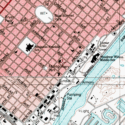 Topographic Map of Saint Marys School, TX