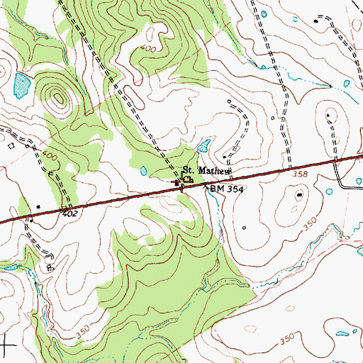 Topographic Map of Saint Mathew Church, TX