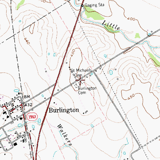 Topographic Map of Saint Michaels Cemetery, TX
