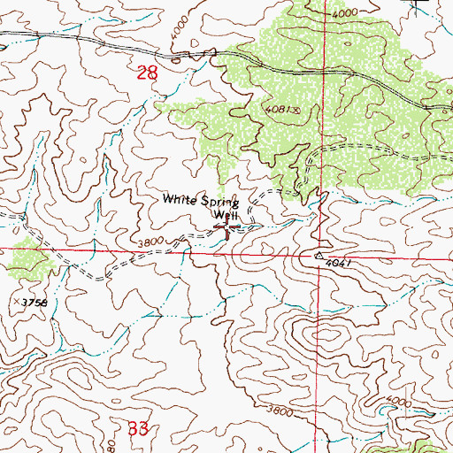 Topographic Map of White Spring Well, AZ