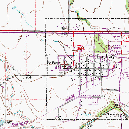 Topographic Map of Saint Peter School, TX