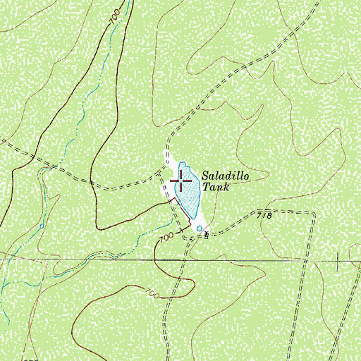 Topographic Map of Saladillo Tank, TX