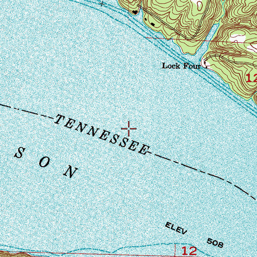 Topographic Map of Broken Bar (historical), AL