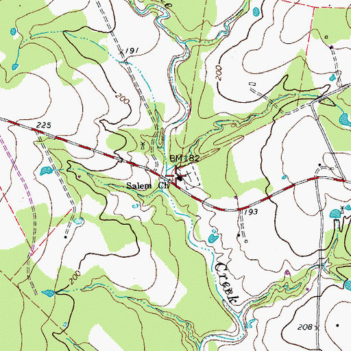 Topographic Map of Salem Church, TX